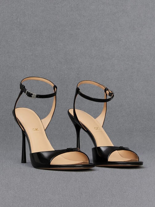 Leather Ankle-Strap Pumps, Black Box, hi-res