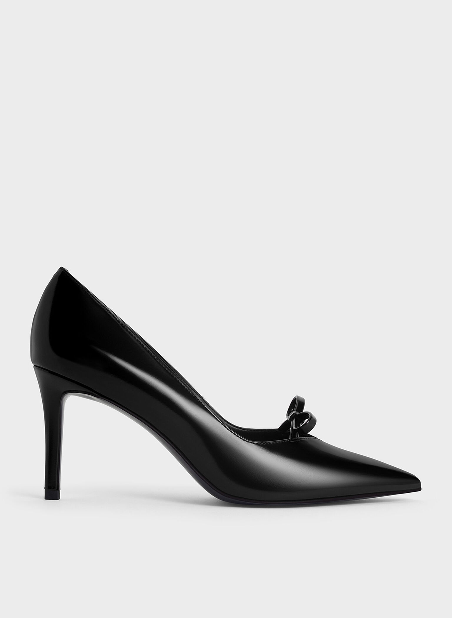 Bow Pointed-Toe Stiletto-Heel Pumps, Black Box, hi-res