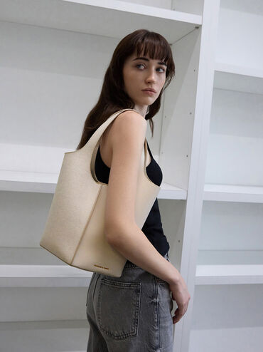 Large Arlys Tote Bag, Beige, hi-res