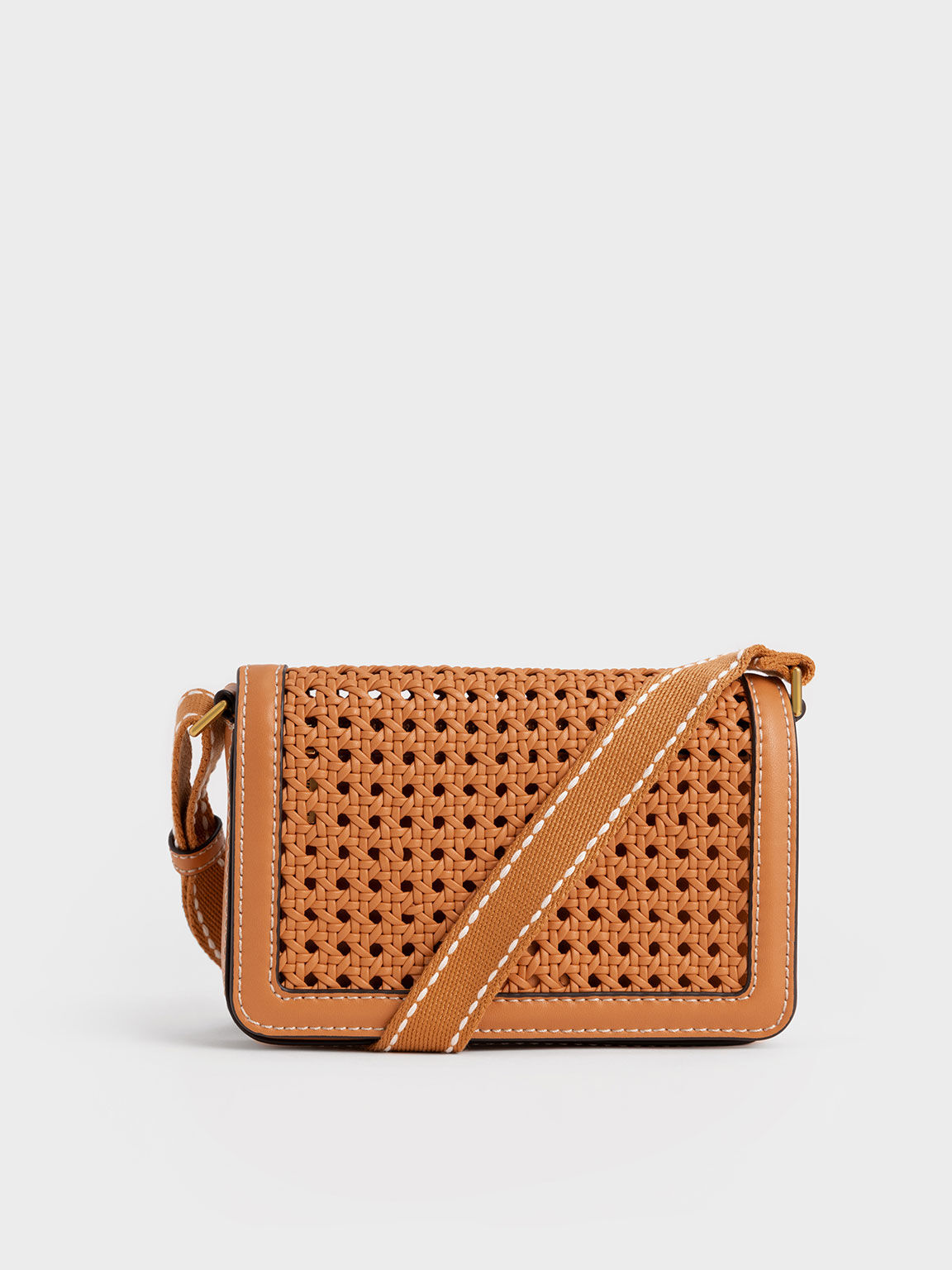 Bolso de hombro tejido Cecily, Calabaza, hi-res