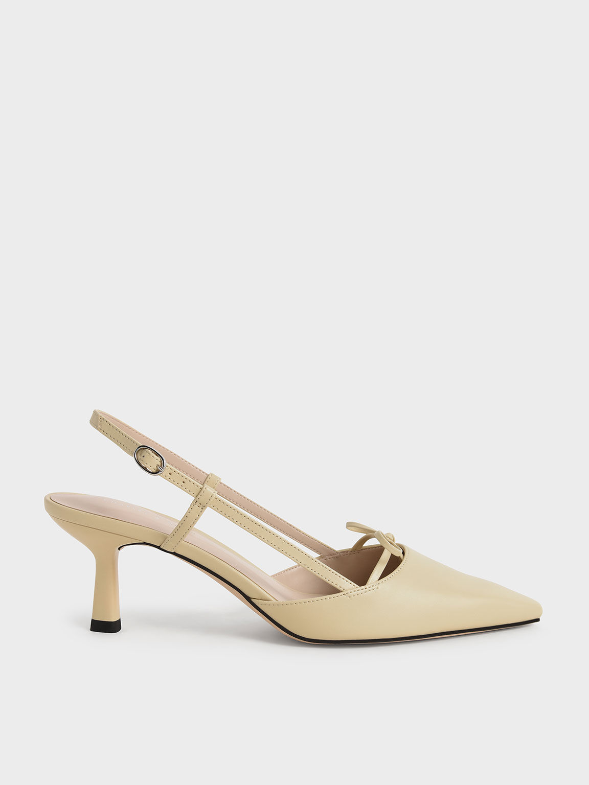 Charles & Keith Bead-embellished Leather Platform Sandals in Natural | Lyst