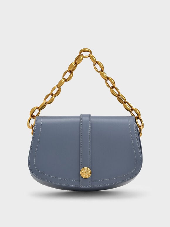 Blair Chain Handle Shoulder Bag, Denim Blue, hi-res