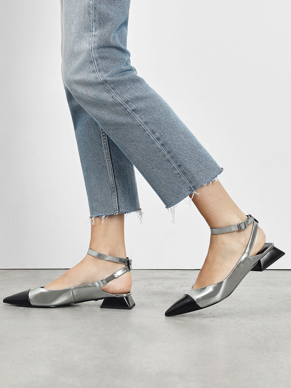 pewter block heel evening shoes