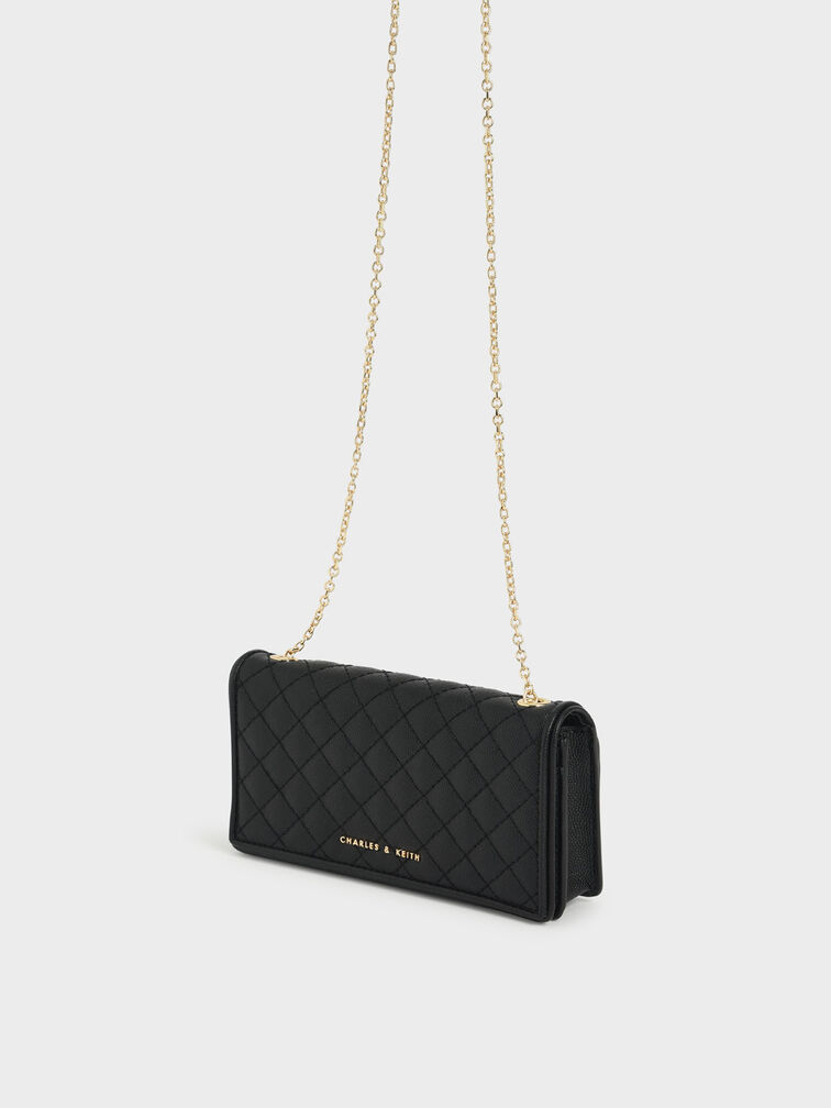 Quilted Pouch, Black, hi-res