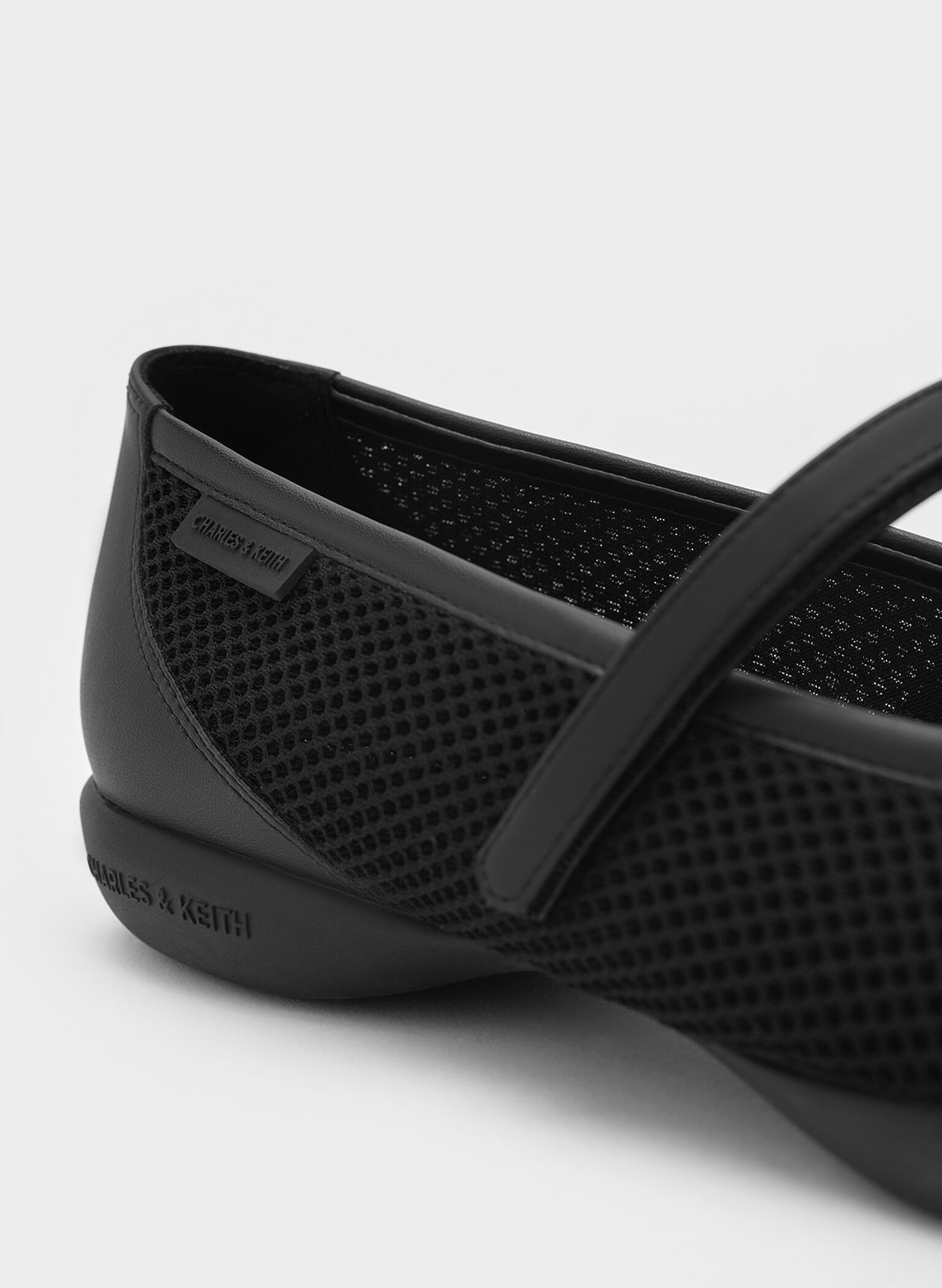 Mesh Mary Jane Sneakers, Black Textured, hi-res