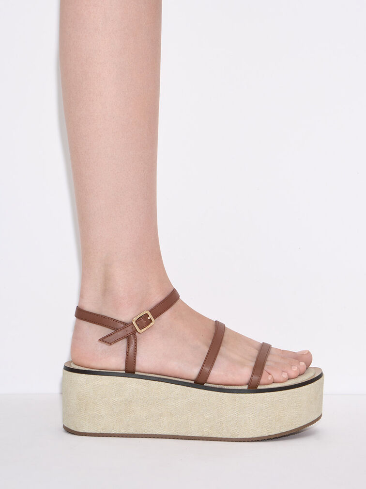 Strappy Flatform Wedge Sandals, Multi, hi-res