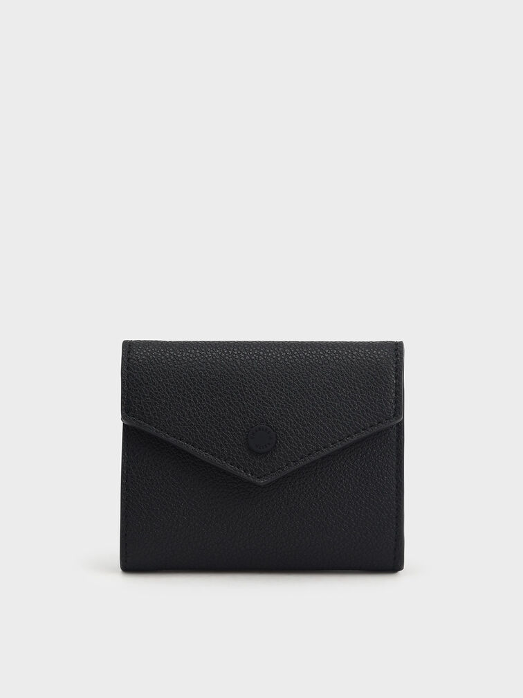 Marlowe Short Envelope Wallet, Black, hi-res