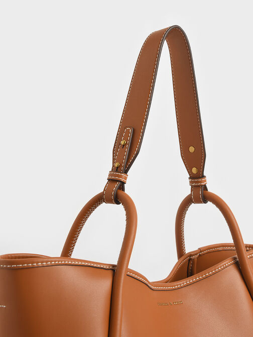 Bolso tote holgado tubular Lyla, Coñac, hi-res