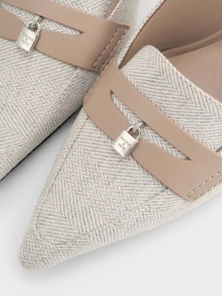 Escarpins slingback Griselda bicolores, Gris Clair, hi-res