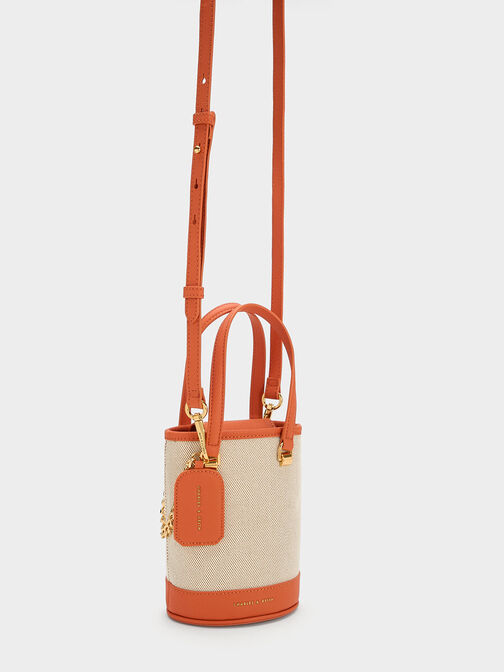 Avis Cylindrical Bucket Bag, Orange, hi-res