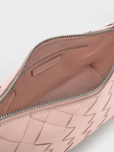 Bolso de hombro entrelazado Ivette, Rosa pálido, hi-res
