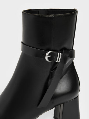 Eliza Block-Heel Ankle Boots, Black, hi-res