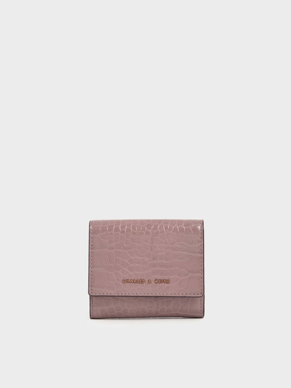 Mauve Croc Effect Short Wallet Charles Keith Us