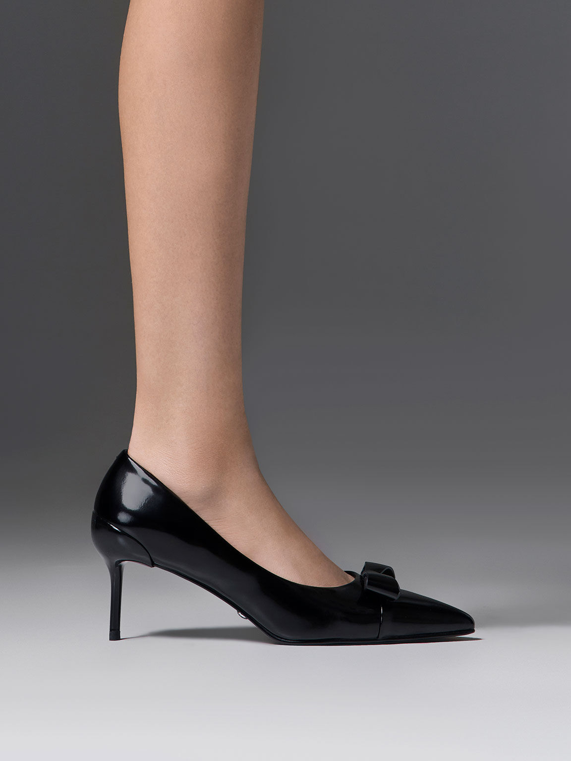 Gray outlet leather heels