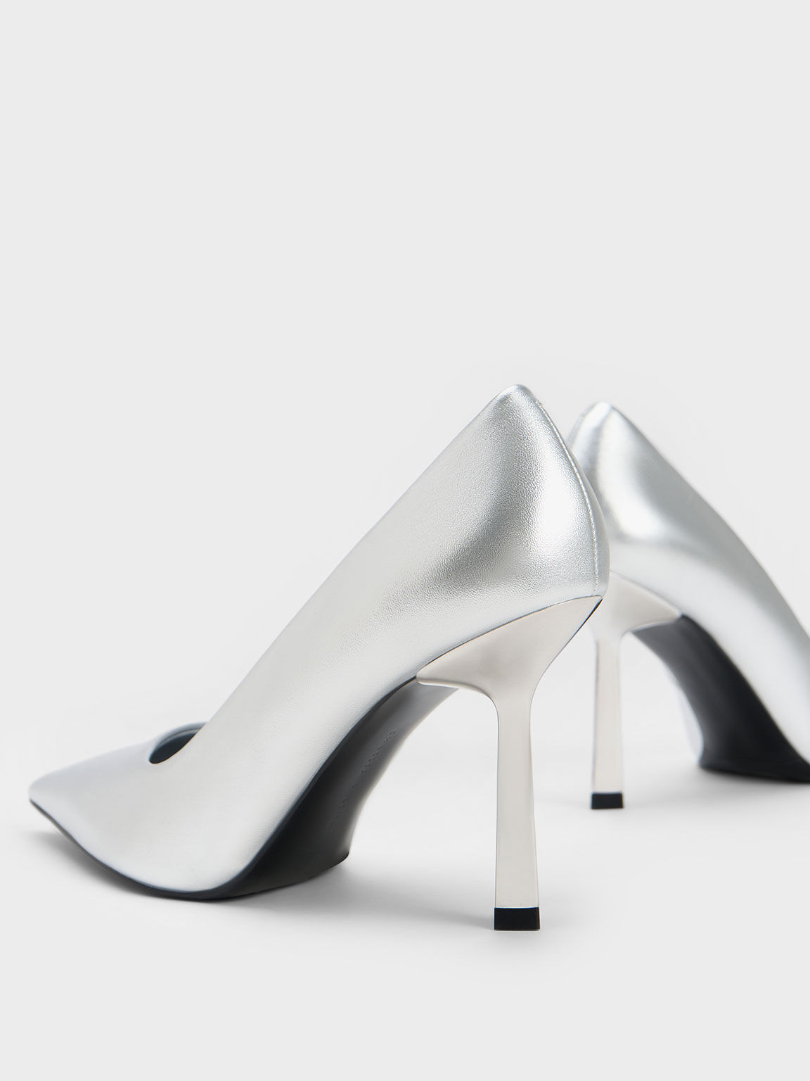 Lotty Metallic Silver Padlock Ankle Detail Court Stiletto Heels | Public  Desire