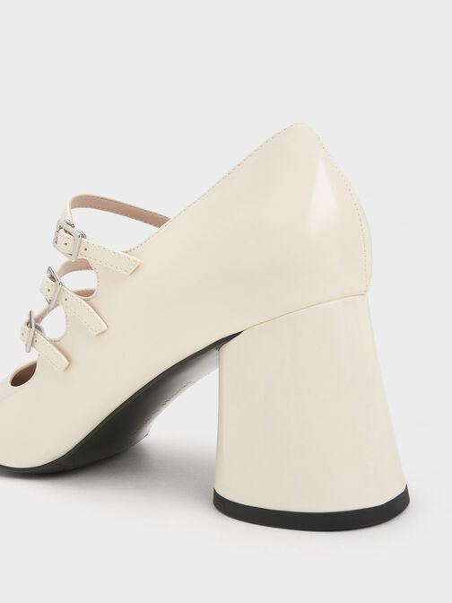 Mary Janes Claudie de charol con hebillas, Blanco tiza, hi-res