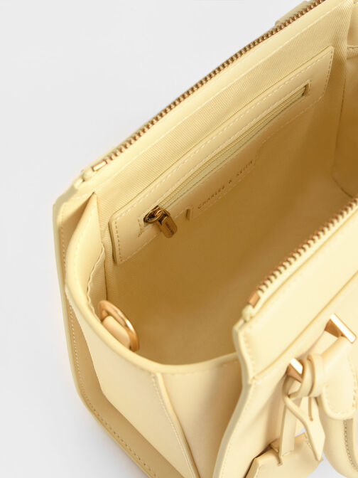 Double Handle Trapeze Tote Bag, Butter, hi-res