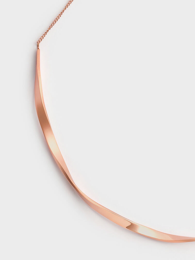 Collar Lena con barra girada, Oro rosa, hi-res