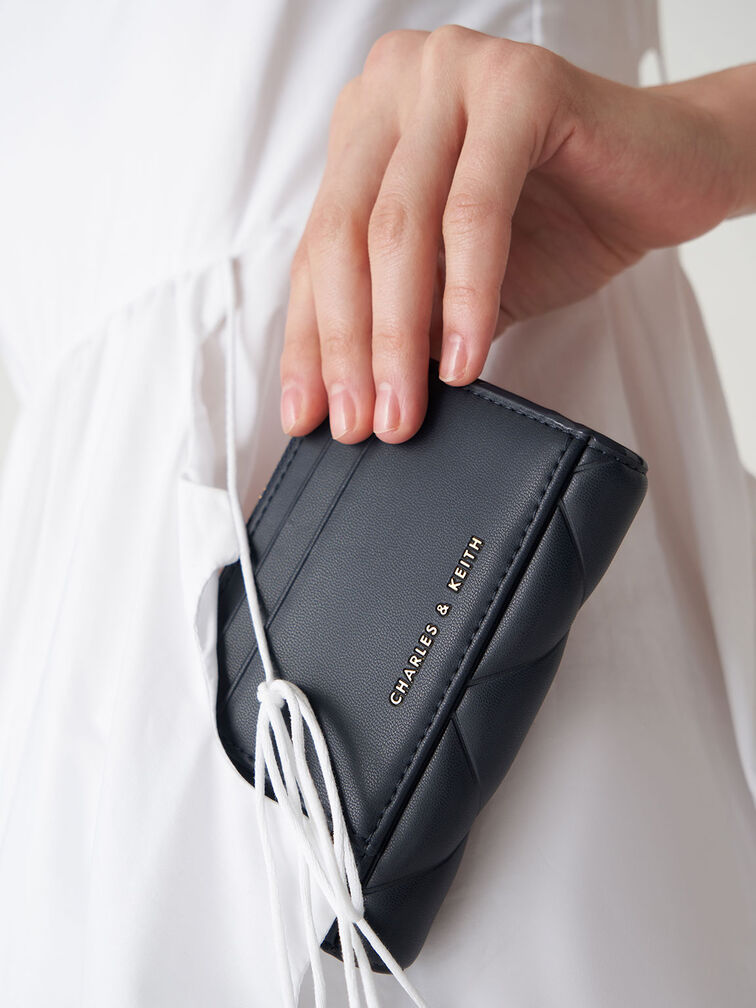 Gemma Quilted Card Holder, Navy, hi-res