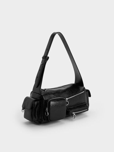 Mathilda Multi-Pocket Shoulder Bag, Noir, hi-res