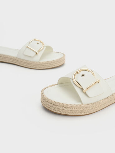 Buckled Espadrille Sandals, Chalk, hi-res