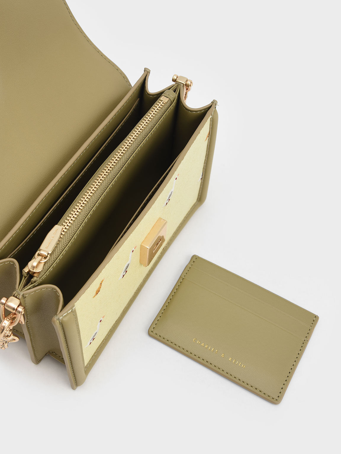 Genevieve Felt Metallic Push-Lock Clutch, Butter, hi-res