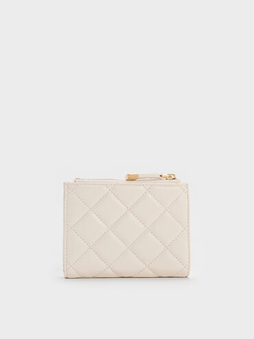 앨바 퀼티드 탑-지퍼 스몰 월렛, 크림, hi-res
