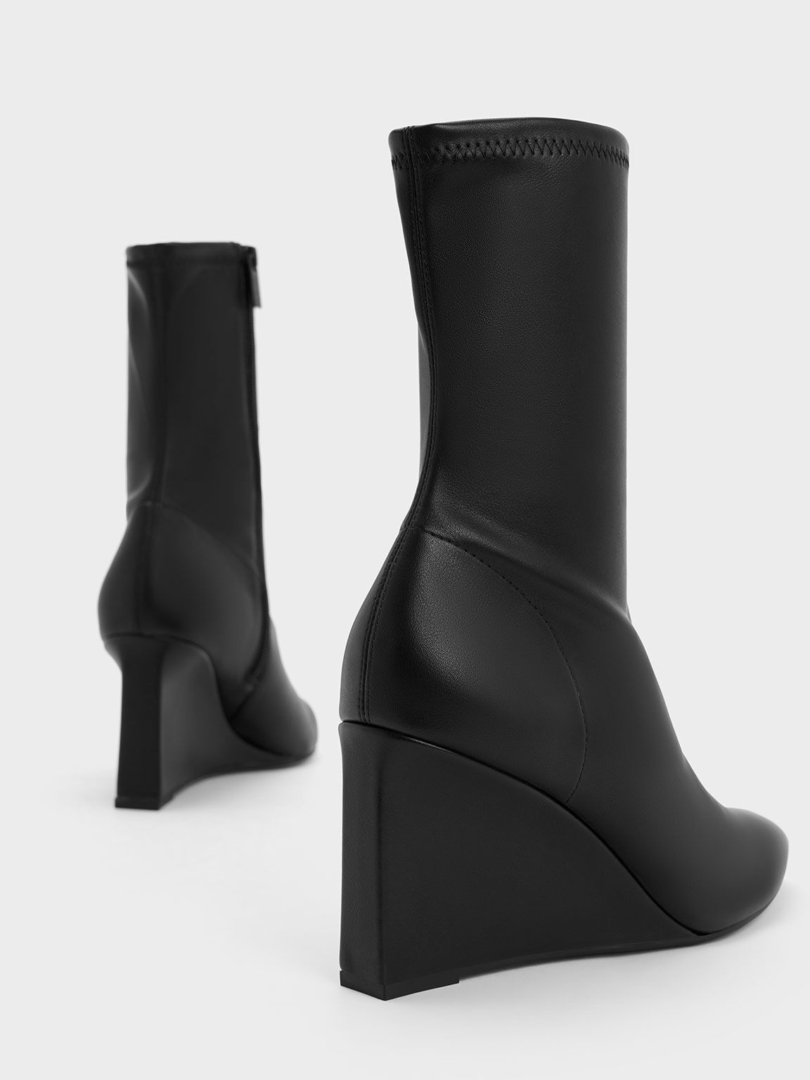 Wedge best sale grey boots