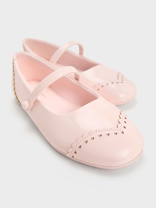 Bailarinas Mary Jane con adornos de corazón Marianne, Rosa pálido, hi-res