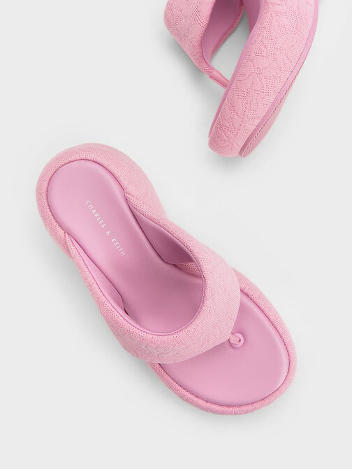 Noemi 寬帶夾腳楔型拖鞋, 粉紅色, hi-res
