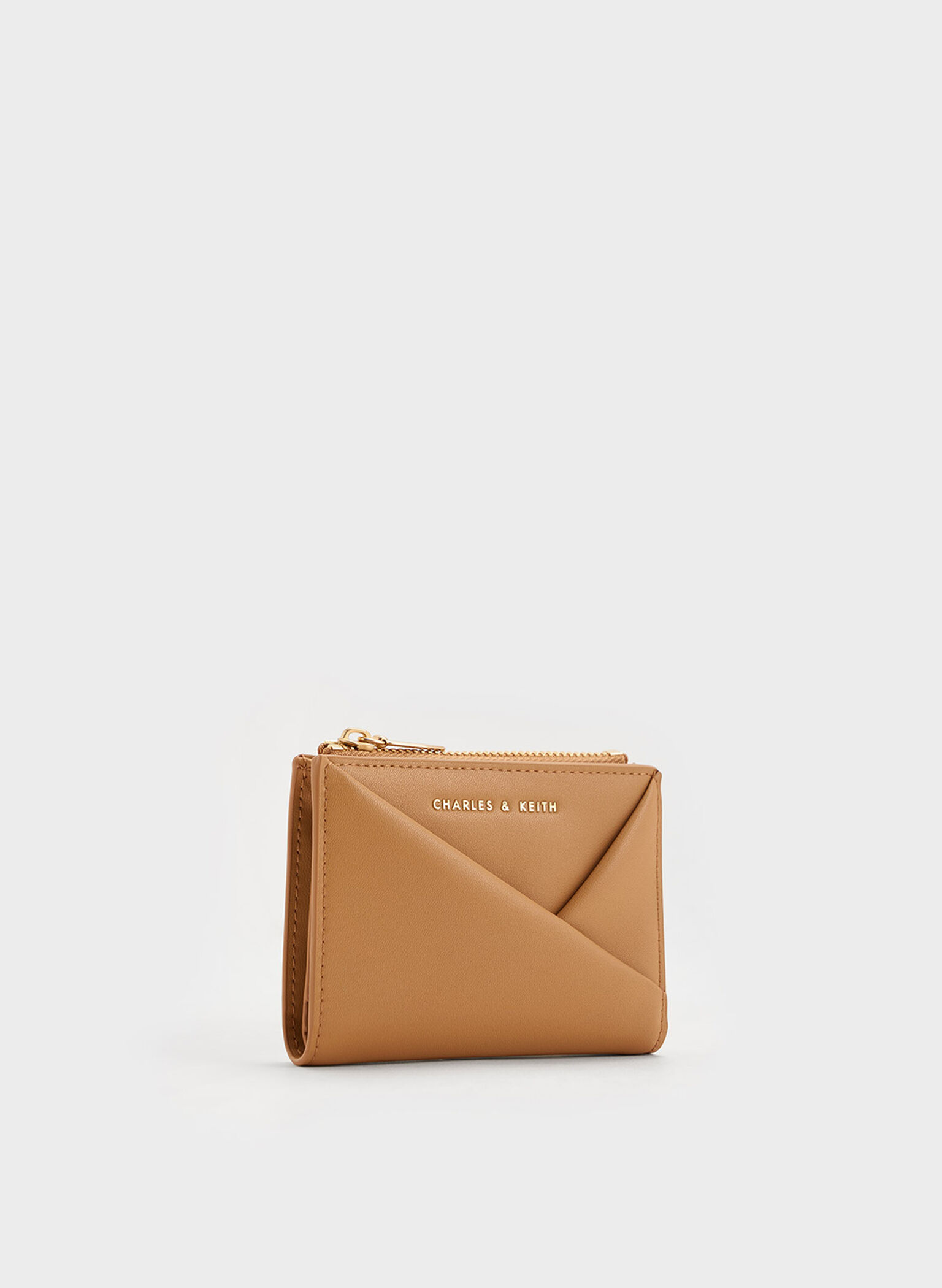 Carteira Midori Geométrica com Top Zip, Camel, hi-res