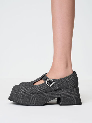 Platform T-Bar Mary Janes, Grey, hi-res