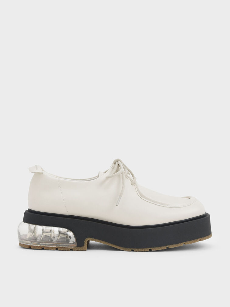 Collette Sculptural Heel Platform Brogues, Chalk, hi-res
