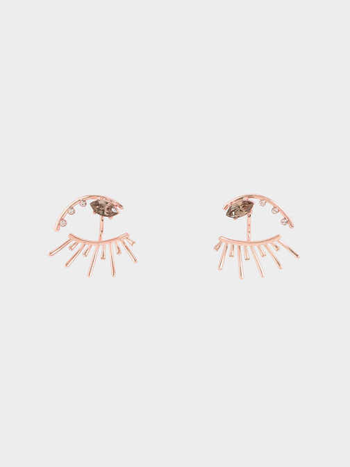 Swarovski® Crystal Stud Earrings, Rose Gold, hi-res