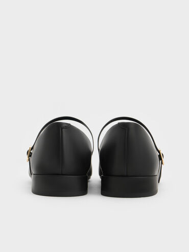 Mary Janes de punta redondeada, Negro, hi-res