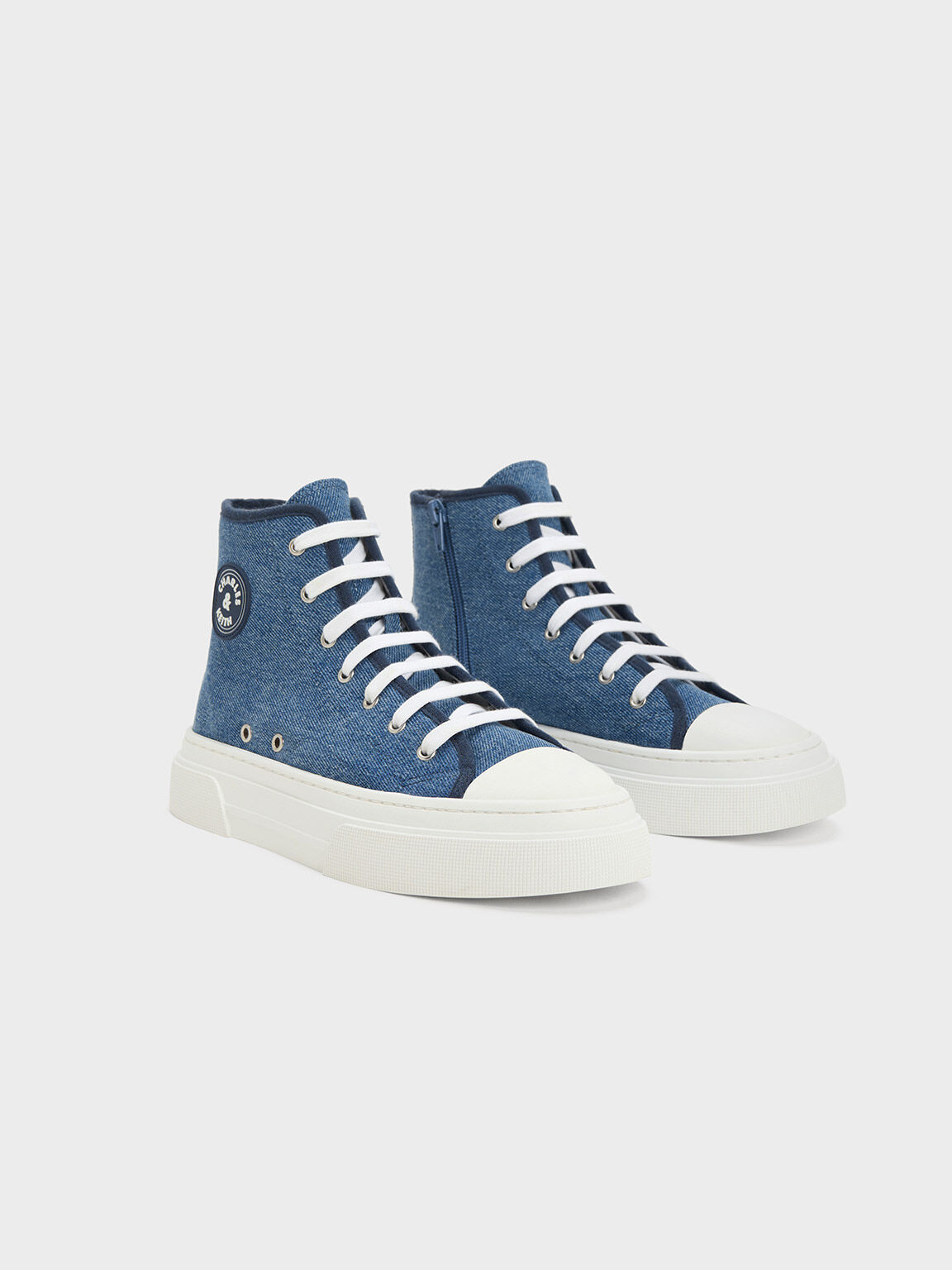 Blue Kay Canvas HighTop Sneakers CHARLES & KEITH LK