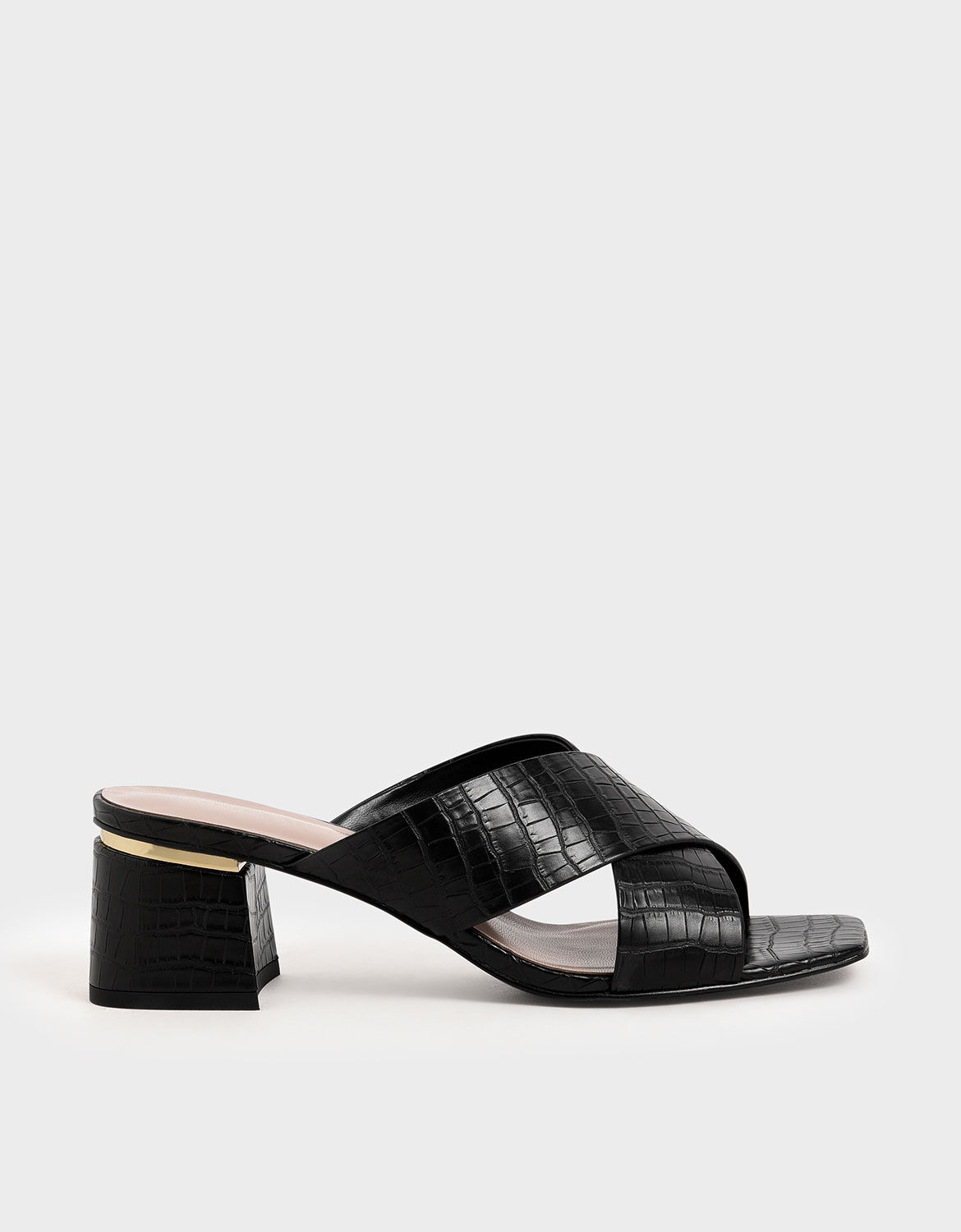 black crocodile mules