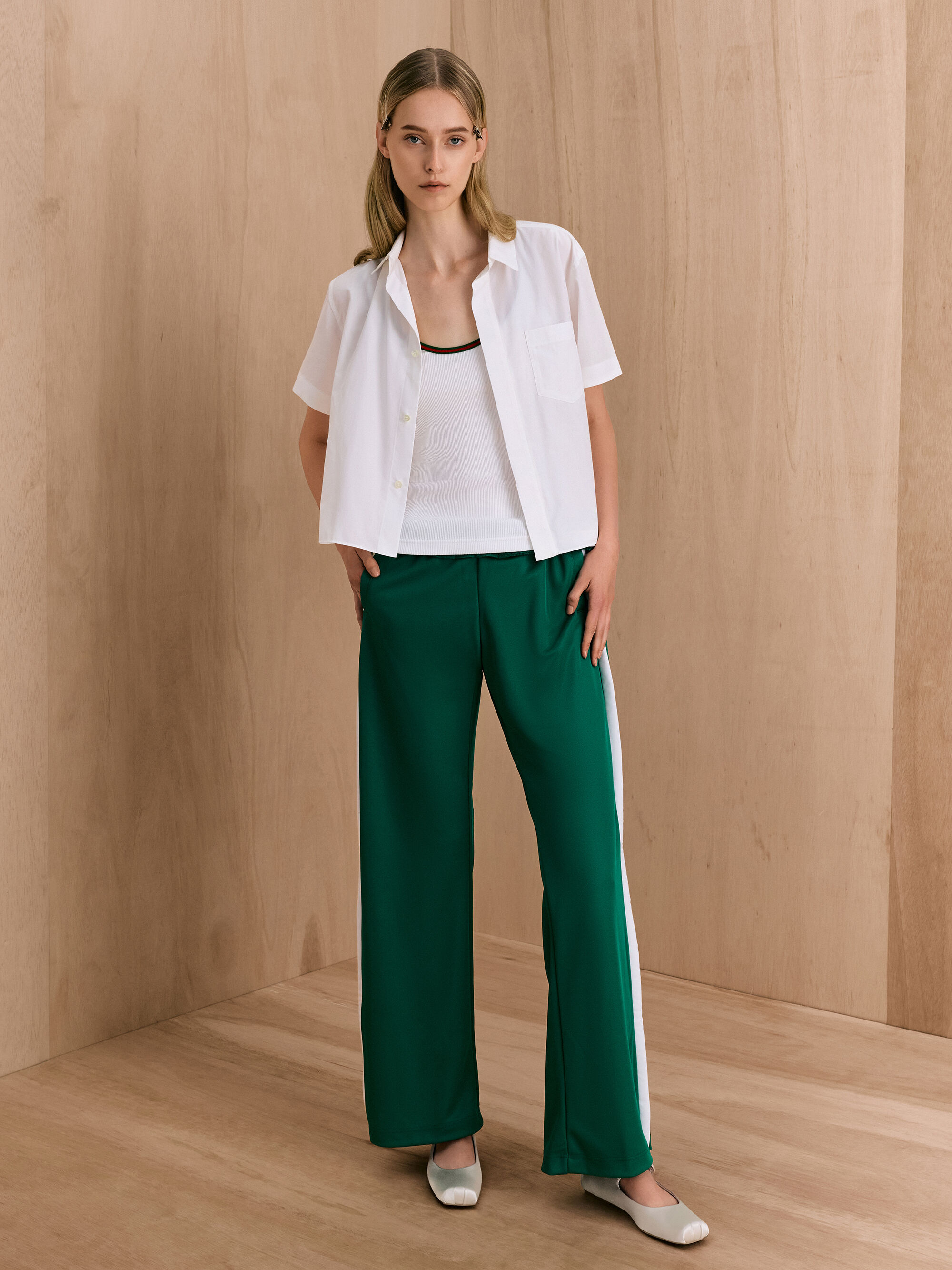 Light Grey Satin Buckled Square-Toe Mary Jane Flats - Light