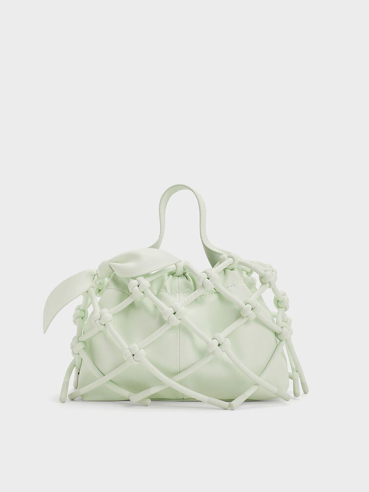 Bolso Ally fruncido y flexible con nudo, Mint Sorbet, hi-res