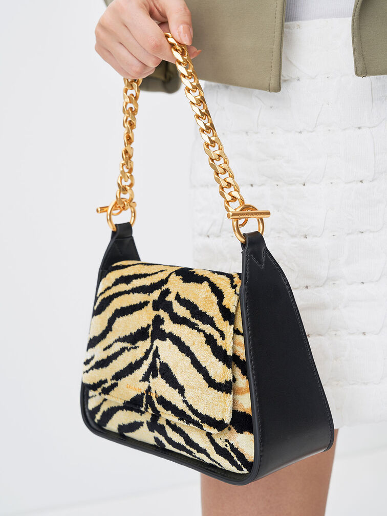Minta Tiger Print Trapeze Bag, Multi, hi-res