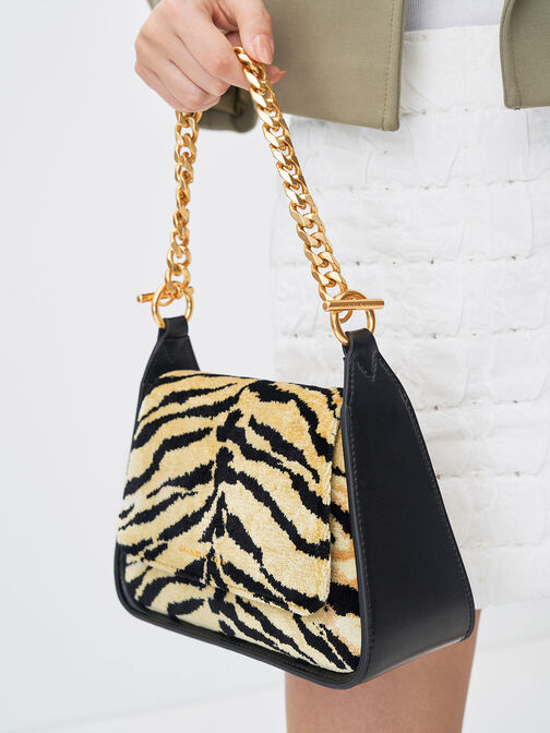 Minta Tiger Print Trapeze Bag, Multi, hi-res