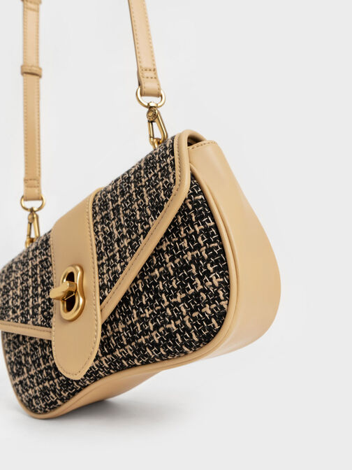 Aubrielle Tweed Panelled Crossbody Bag, Multi, hi-res