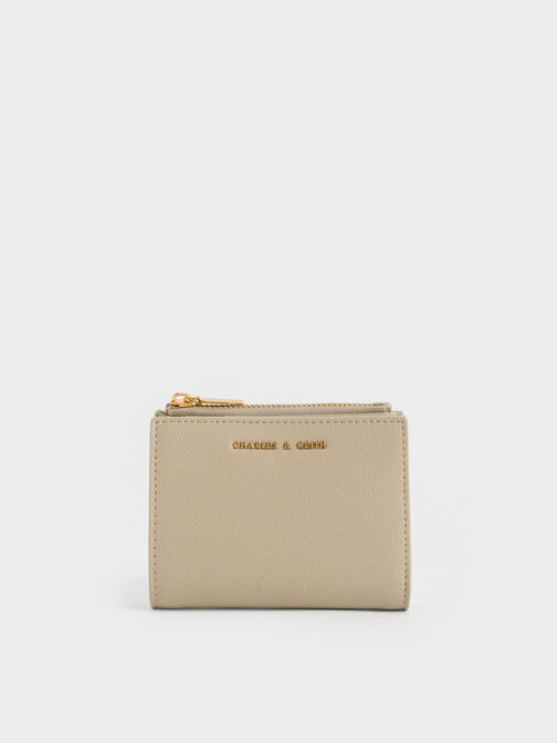 Harmonee Top Zip Small Wallet, Beige, hi-res