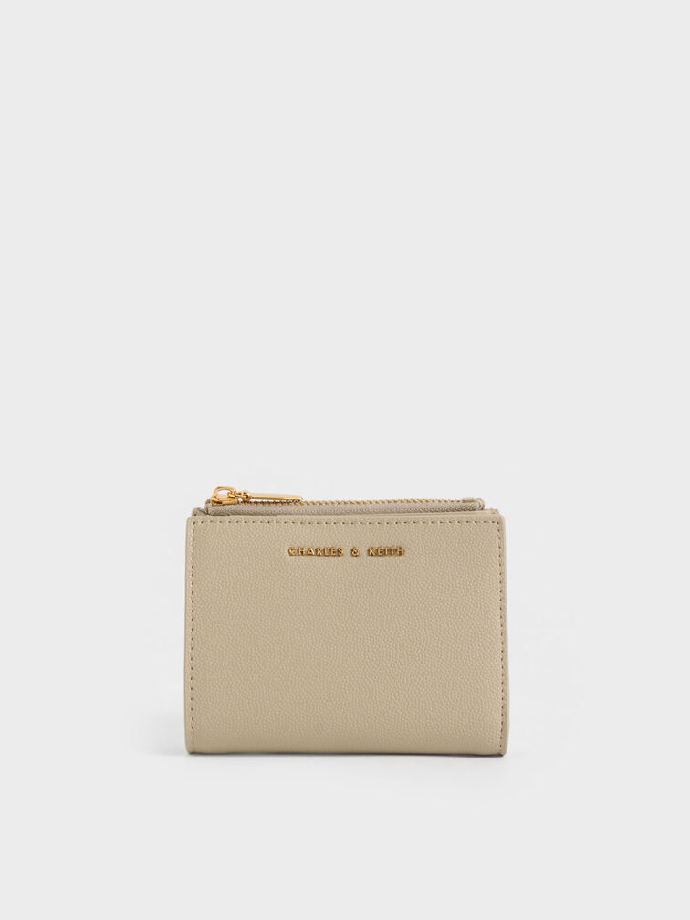 Harmonee Top Zip Small Wallet, Beige, hi-res