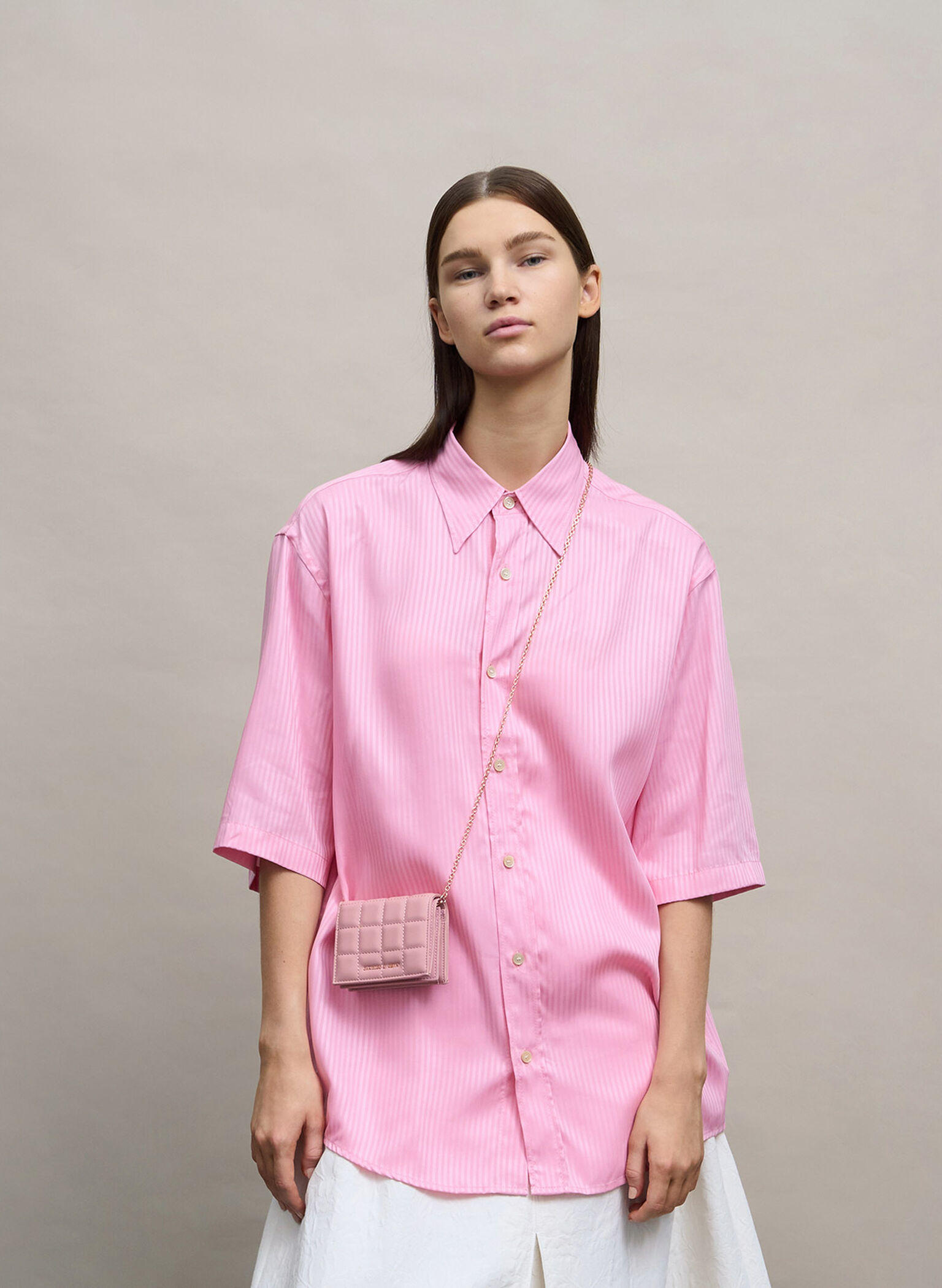 Pink Quilted Mini Short Wallet CHARLES & KEITH PH