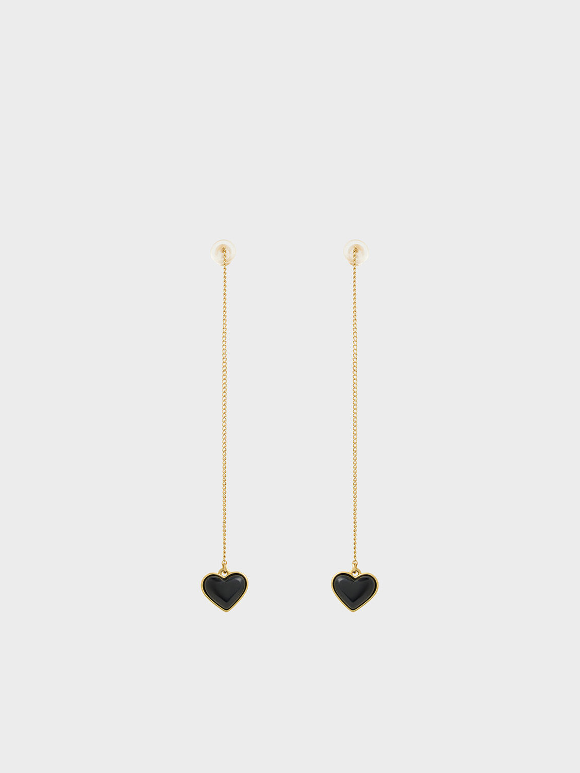 Heart chain cheap drop earrings