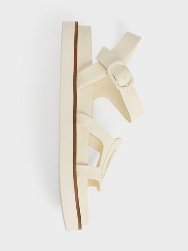 Easley Cut-Out Buckled Sandals, Chalk, hi-res