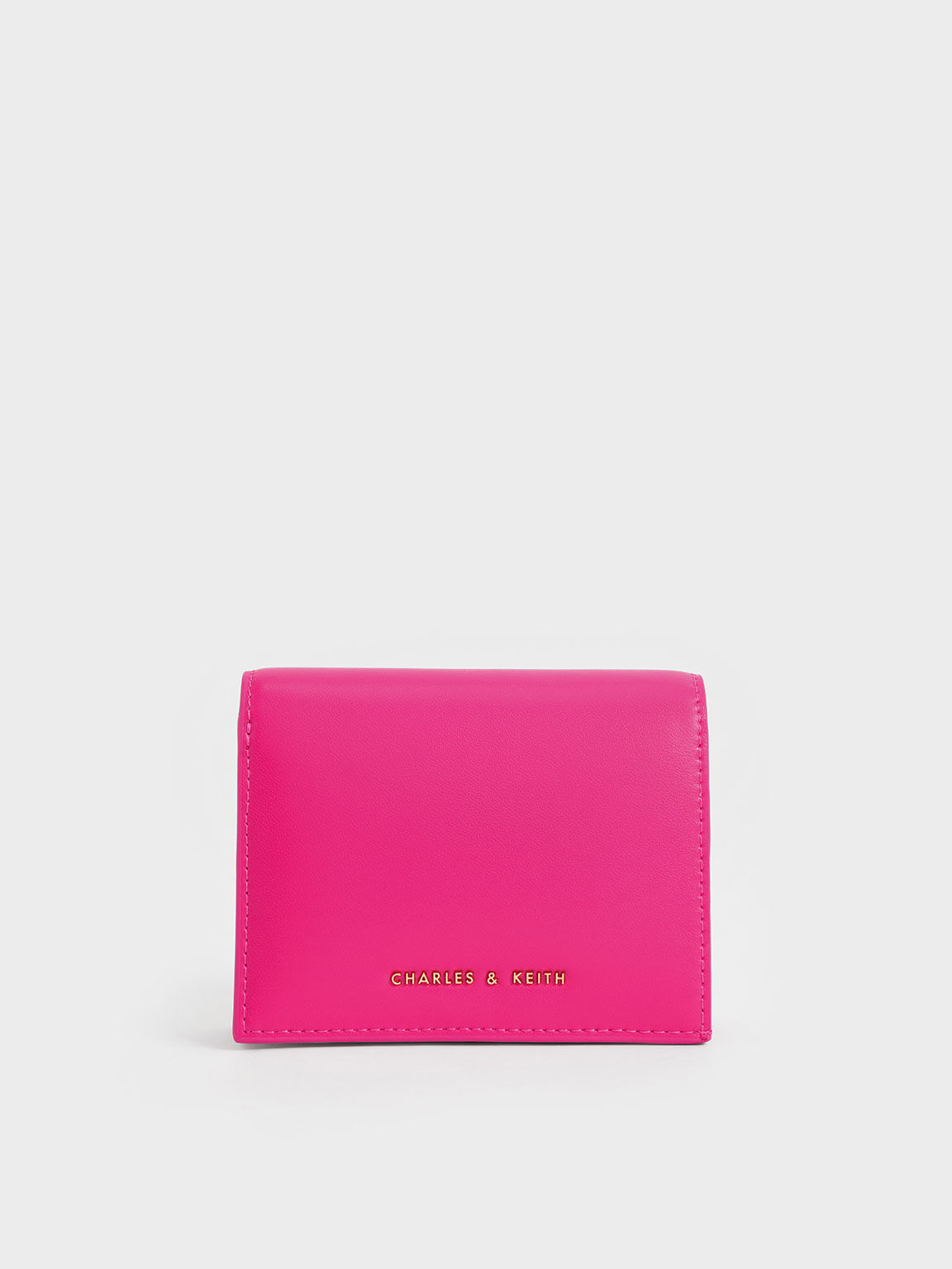 Snap Button Mini Short Wallet, Fuchsia, hi-res