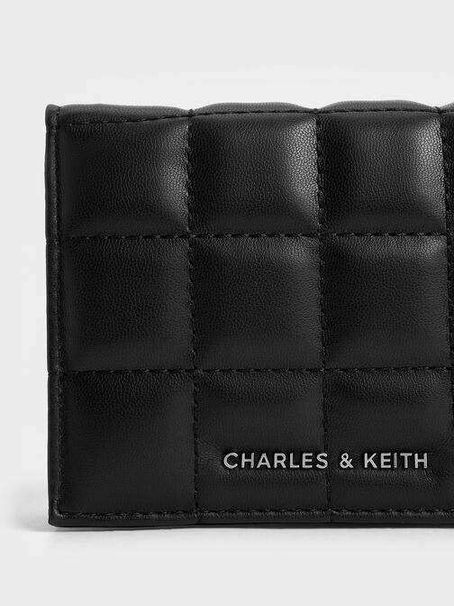 Cassia Quilted Chain-Handle Mini Wallet, Noir, hi-res