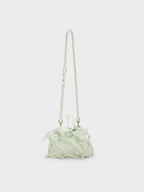 Ally Ruched Slouchy Knotted Bag & Fruit Charms Set, Mint Sorbet, hi-res